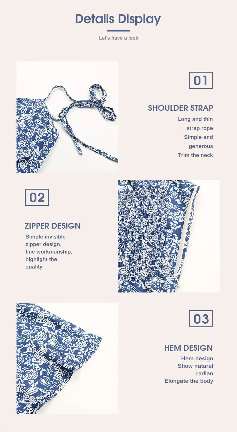 Backless Floral Slim Vest Dress