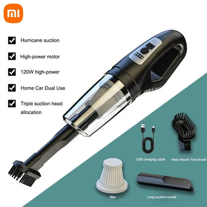 Xiaomi Portable 120W Car Vacuum Cleaner Wireless Handheld USB Charging Vacuum Cleaner Powerful Suction For Auto Home Office Pet