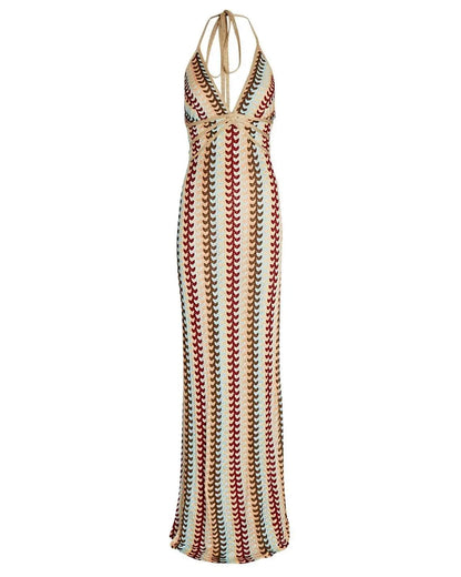 Elegant V Neck Maxi Dress