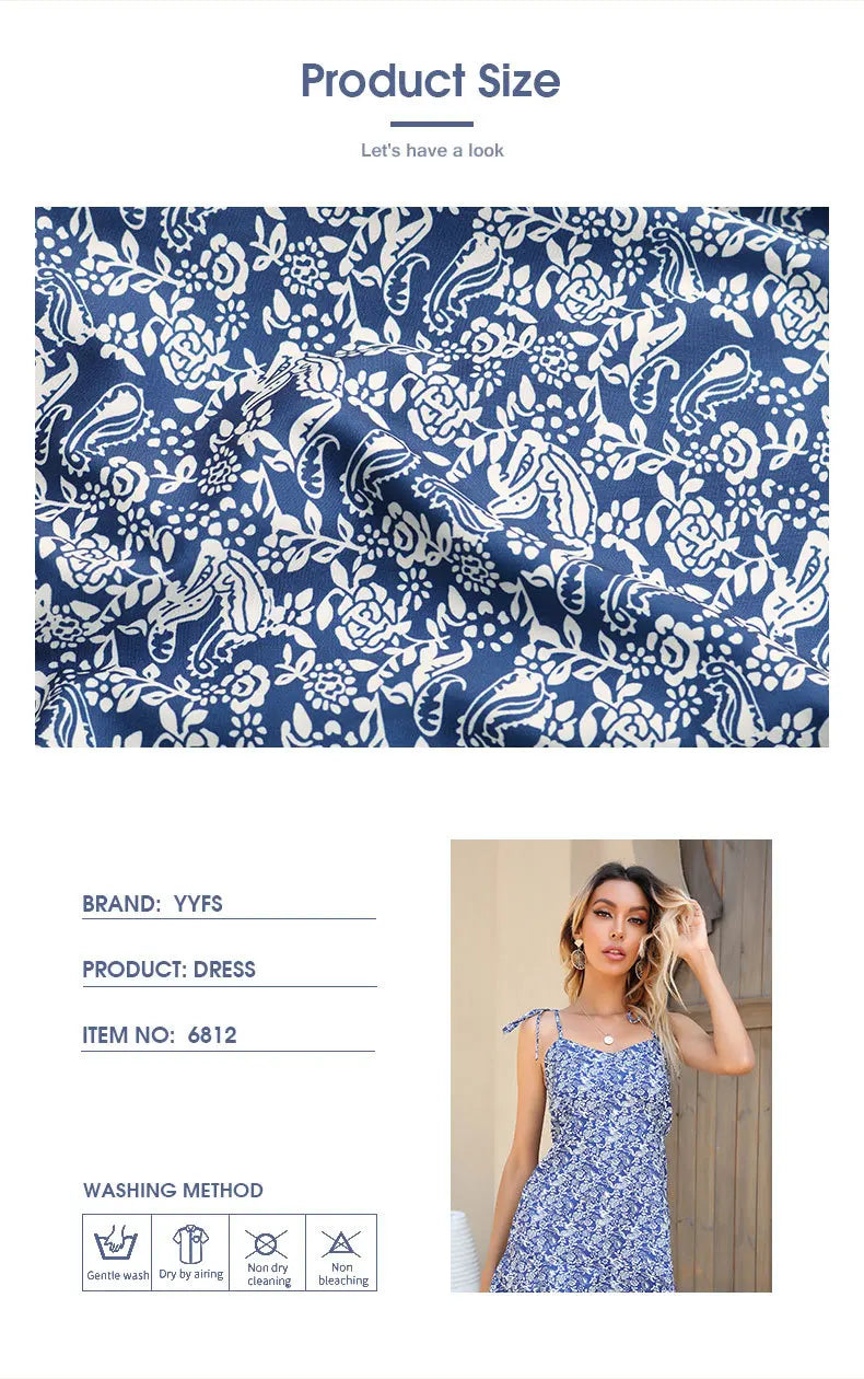 Backless Floral Slim Vest Dress