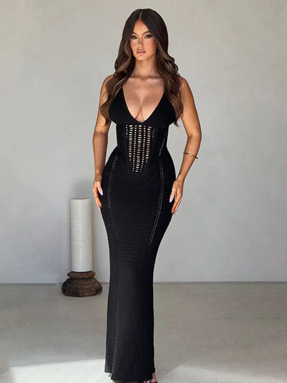 Elegant V Neck Maxi Dress