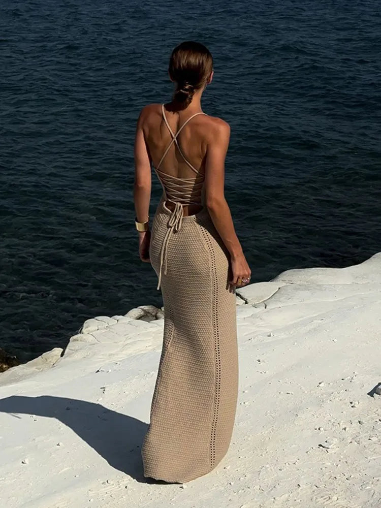 Elegant V Neck Maxi Dress