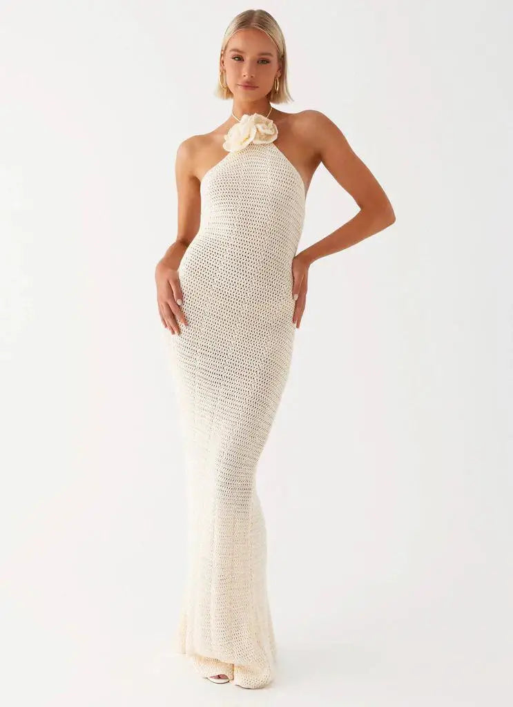 Elegant V Neck Maxi Dress